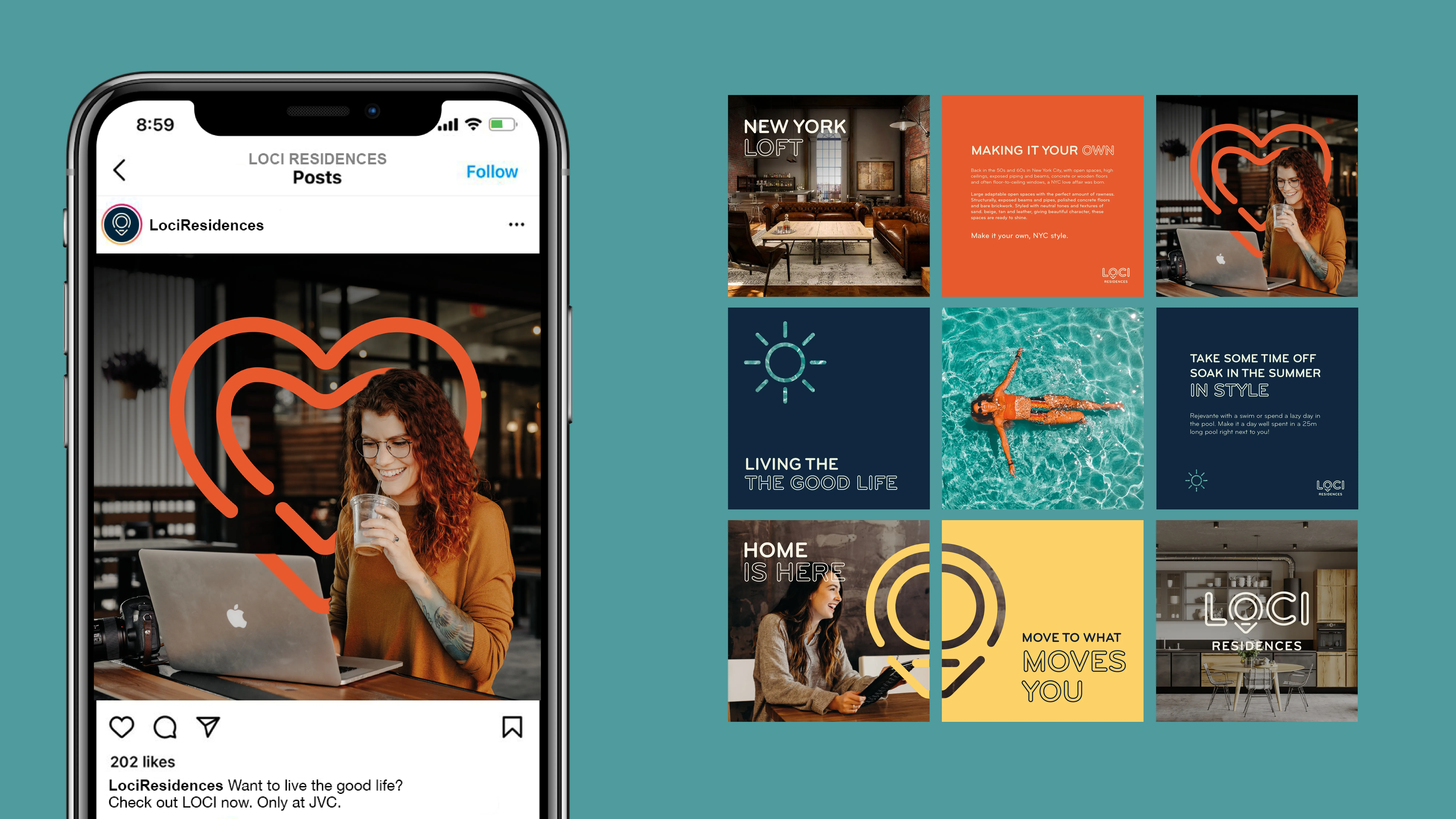 Social media system — Instagram feed mockup