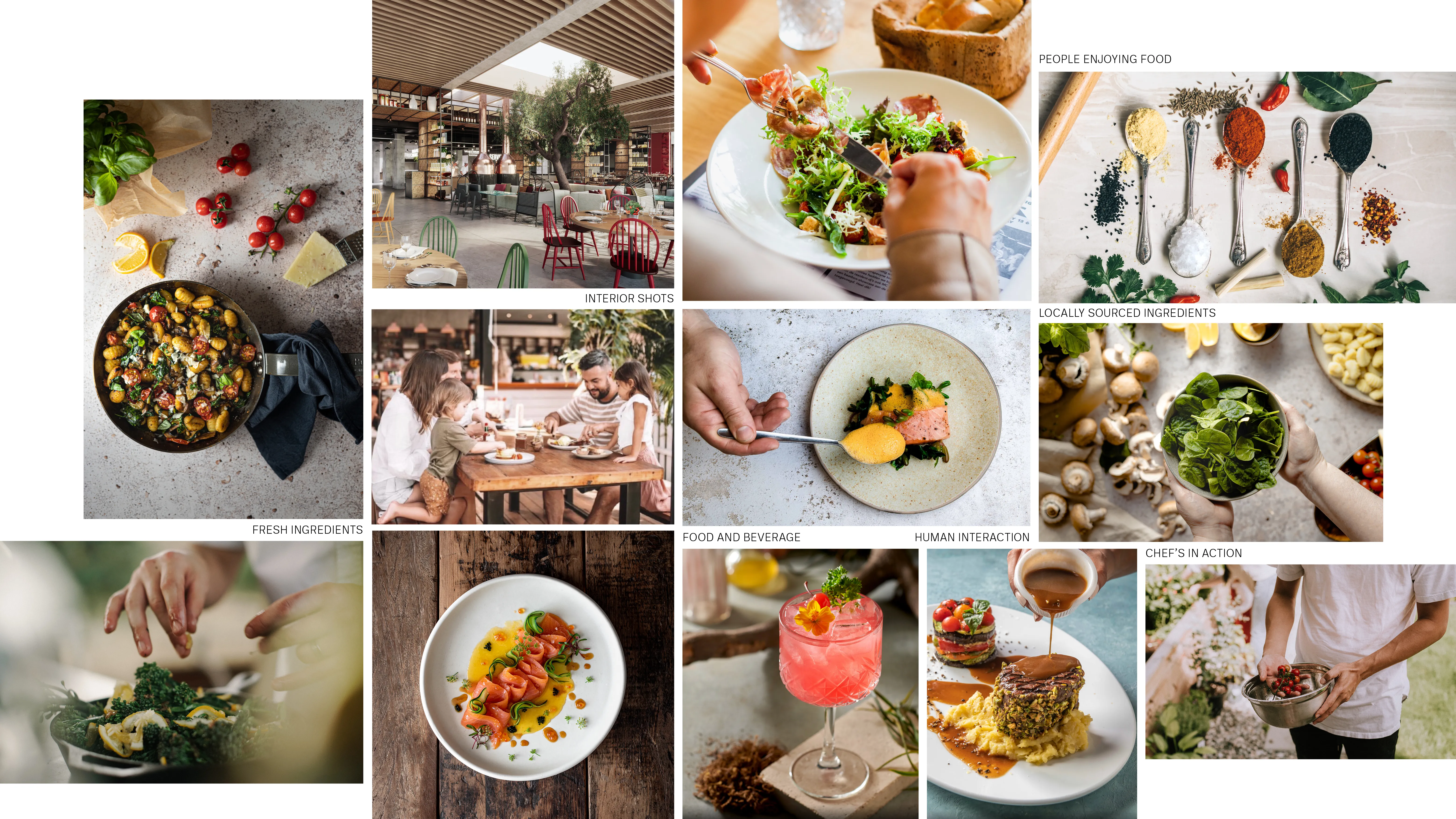 Photography direction — defining the visual language for food, interiors, human interaction and locally sourced ingredients