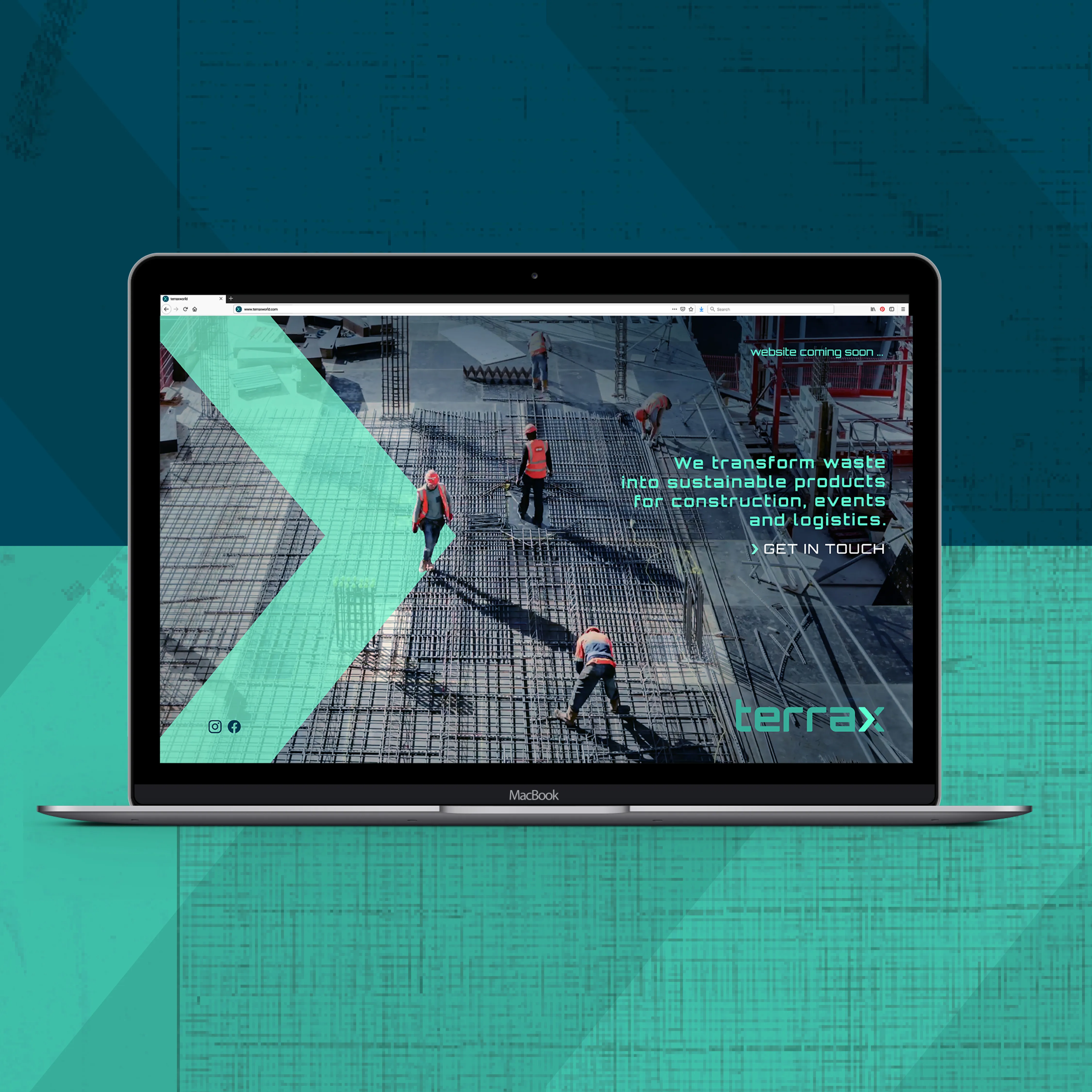 Landing page design — clean layout with logo, headline and call to action